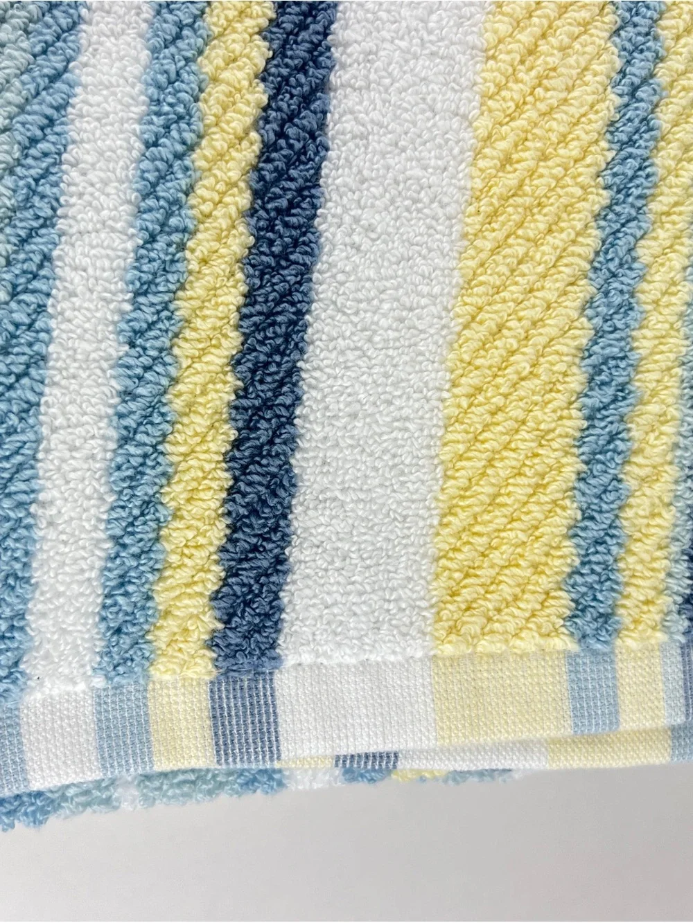 Tommy Bahama Bath Towels Ocean Bay Stripe Blue Yellow White Soft Cotton 2 Pc NEW